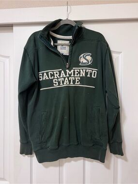 Sacramento State Green Quarter-Zip Pullover Sweatshirt - Med